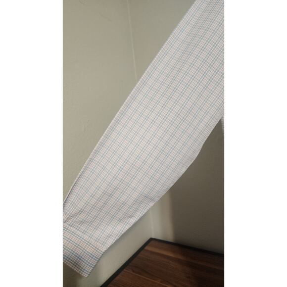 Brooks Brothers 346 White W/ Blue/Pink Checkered Cotton Button-up Shirt size 15 - Picture 5 of 6